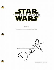 DOMHNALL GLEESON SIGNED AUTOGRAPH – STAR WARS: THE FORCE AWAKENS MOVIE SCRIPT  COLLECTIBLE MEMORABILIA