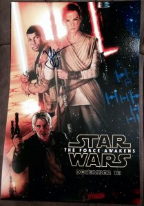 J.J. ABRAMS SIGNED AUTOGRAPH STAR WARS EPISODE 7 FORCE AWAKENS FULL 12×18 POSTER  COLLECTIBLE MEMORABILIA