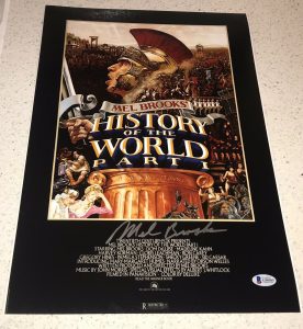 MEL BROOKS SIGNED AUTOGRAPH CLASSIC “HISTORY OF WORLD” POSTER 12×18 PHOTO BAS  COLLECTIBLE MEMORABILIA