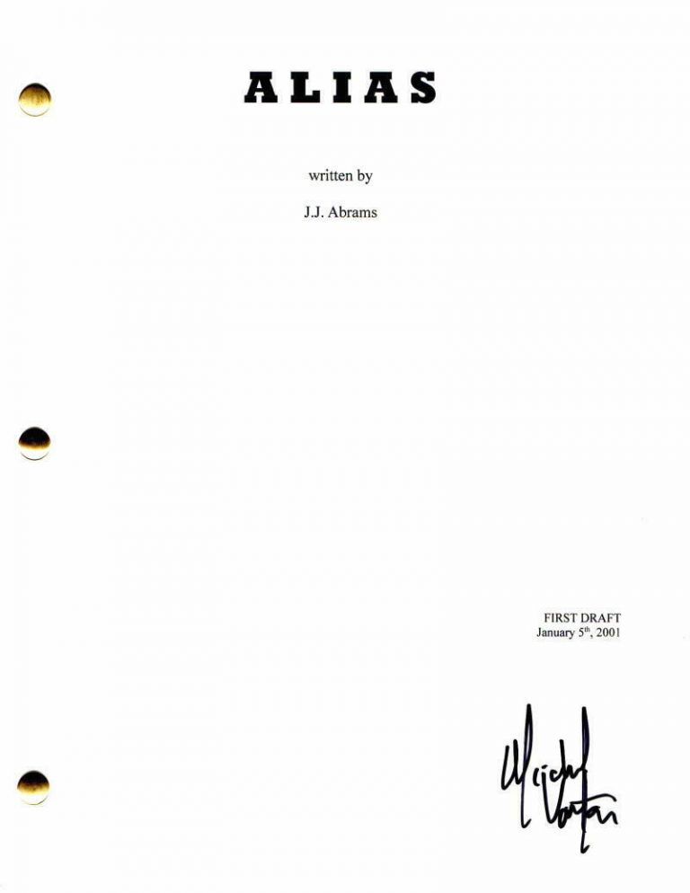 MICHAEL VARTAN SIGNED AUTOGRAPH – ALIAS FULL PILOT SCRIPT – NEVER BEEN KISSED  COLLECTIBLE MEMORABILIA