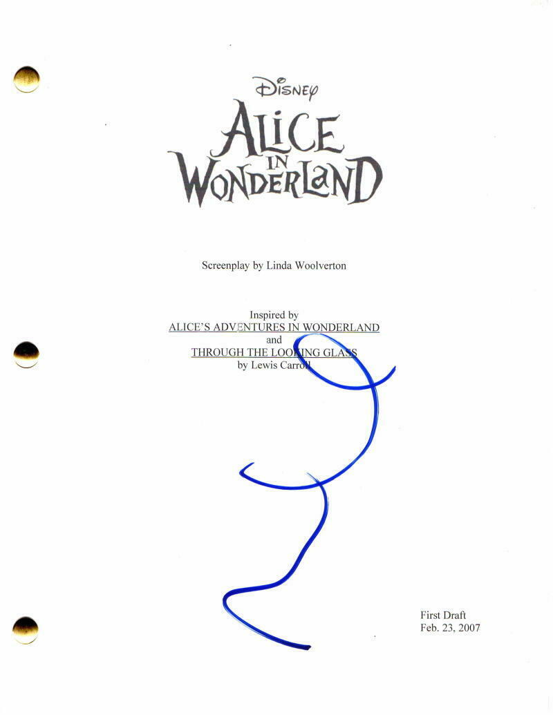 MIA WASIKOWSKA SIGNED AUTOGRAPH ALICE IN WONDERLAND MOVIE SCRIPT JOHNNY DEPP COLLECTIBLE