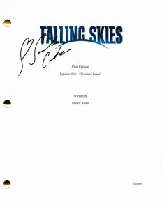 SARAH CARTER SIGNED AUTOGRAPH – FALLING SKIES FULL PILOT SCRIPT STEVEN SPIELBERG  COLLECTIBLE MEMORABILIA