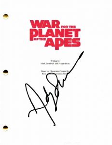 ANDY SERKIS SIGNED AUTOGRAPH – WAR FOR THE PLANET OF THE APES FULL MOVIE SCRIPT  COLLECTIBLE MEMORABILIA