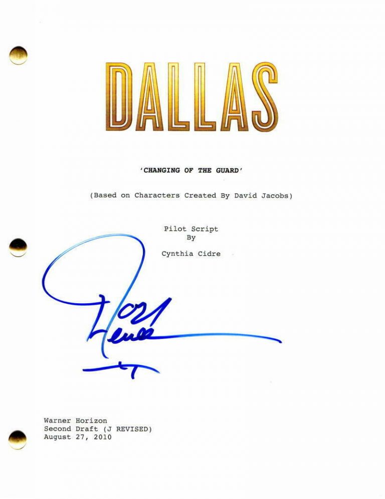 JOSH HENDERSON SIGNED AUTOGRAPH – DALLAS 2012 PILOT SCRIPT – JORDANA BREWSTER  COLLECTIBLE MEMORABILIA