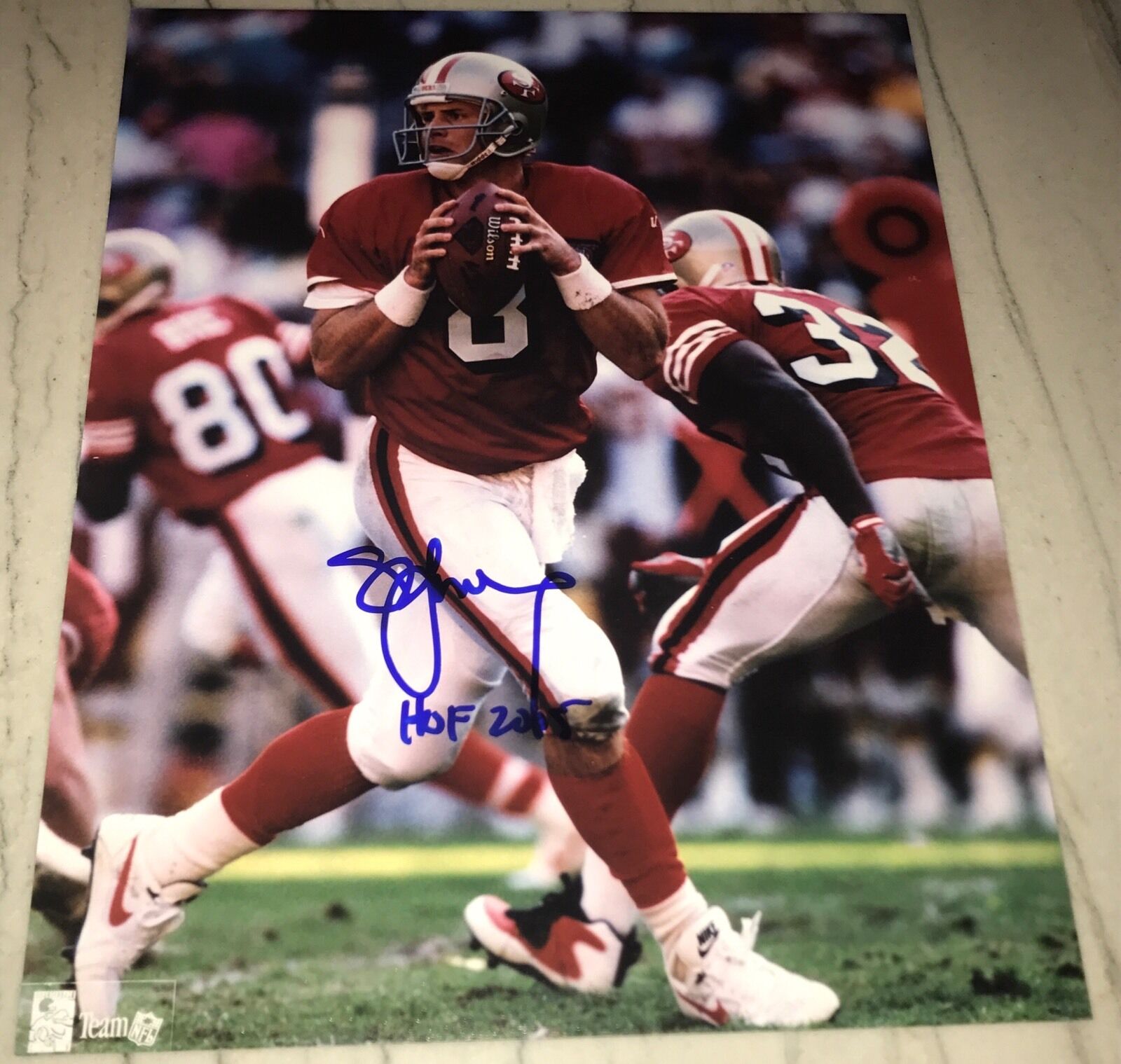 Steve Young Signed Autograph 49ers Legend Full Action Passing 11x14 