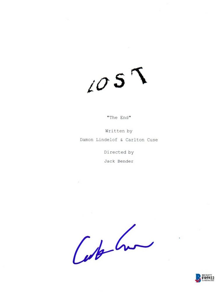 CARLTON CUSE SIGNED LOST FINALE EPISODE SCRIPT BECKETT BAS AUTOGRAPH AUTO  COLLECTIBLE MEMORABILIA