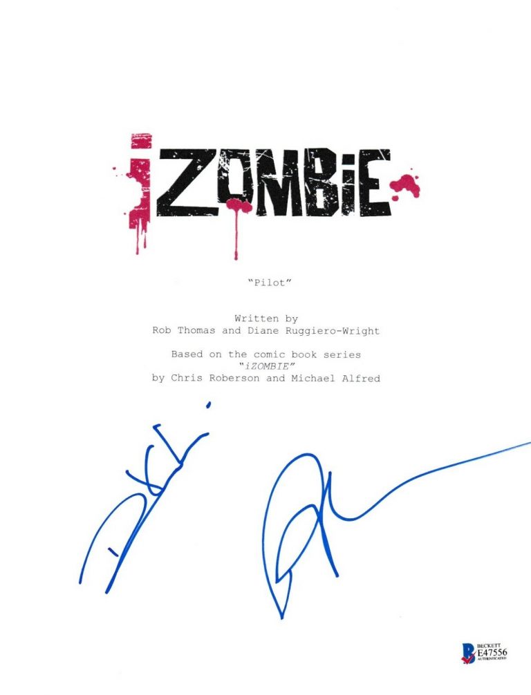 ROSE MCIVER RAHUL KOHLI SIGNED IZOMBIE PILOT SCRIPT BECKETT BAS AUTOGRAPH AUTO  COLLECTIBLE MEMORABILIA