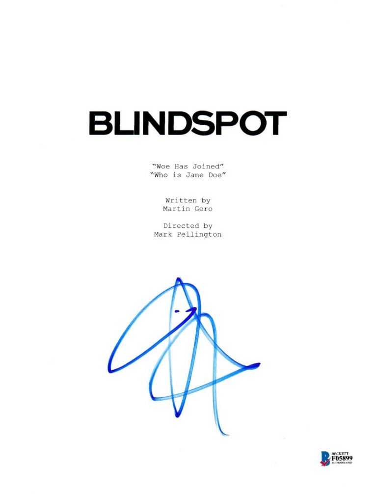 JAIMIE ALEXANDER SIGNED BLINDSPOT PILOT SCRIPT BECKETT BAS AUTOGRAPH AUTO  COLLECTIBLE MEMORABILIA