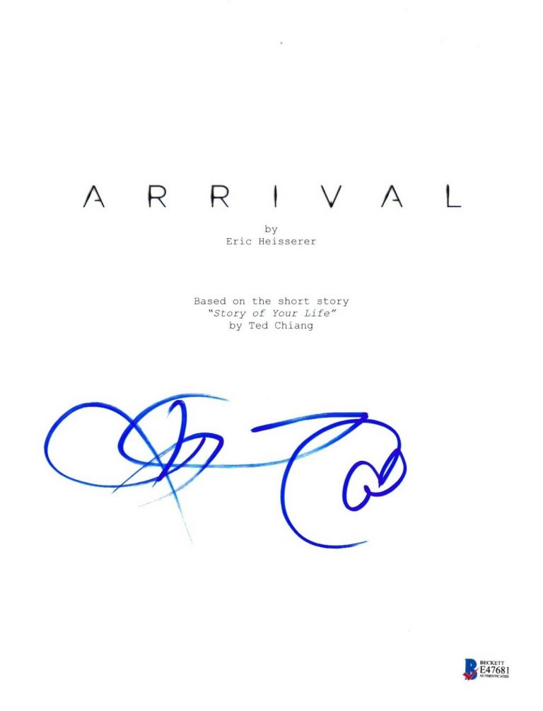 JEREMY RENNER AMY ADAMS SIGNED ARRIVAL SCRIPT BECKETT BAS AUTOGRAPH AUTO  COLLECTIBLE MEMORABILIA