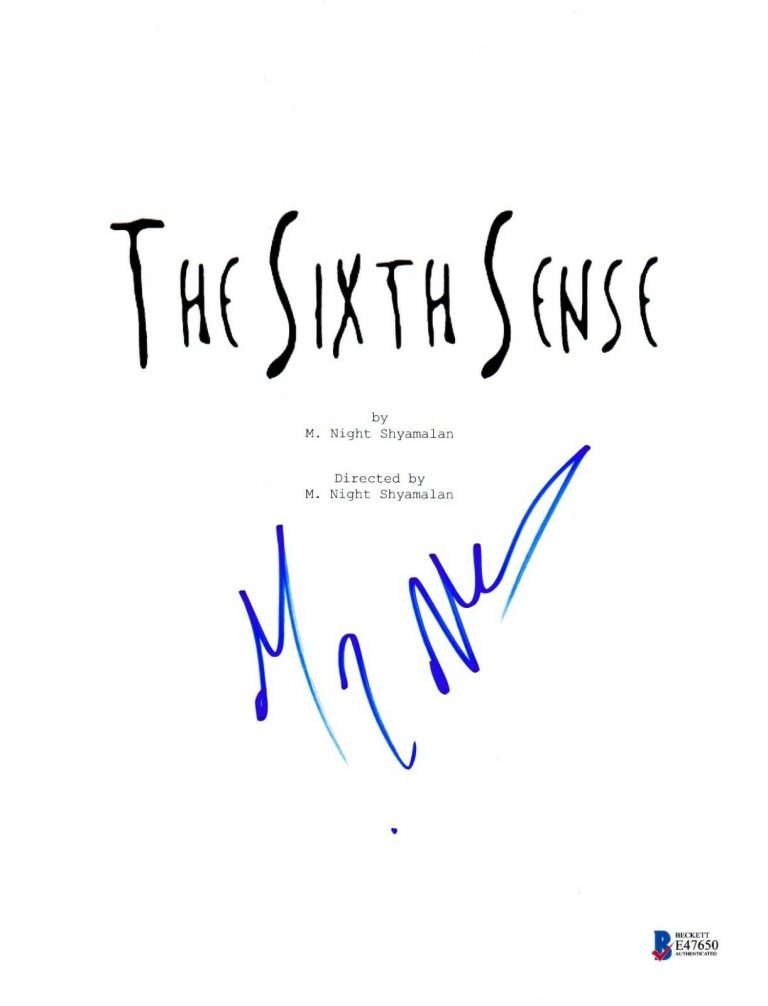 M NIGHT SHYAMALAN SIGNED THE SIXTH SENSE SCRIPT BECKETT BAS AUTOGRAPH AUTO  COLLECTIBLE MEMORABILIA