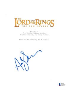 ANDY SERKIS SIGNED LORD OF THE RINGS SCRIPT BECKETT BAS AUTOGRAPH TWO TOWERS  COLLECTIBLE MEMORABILIA
