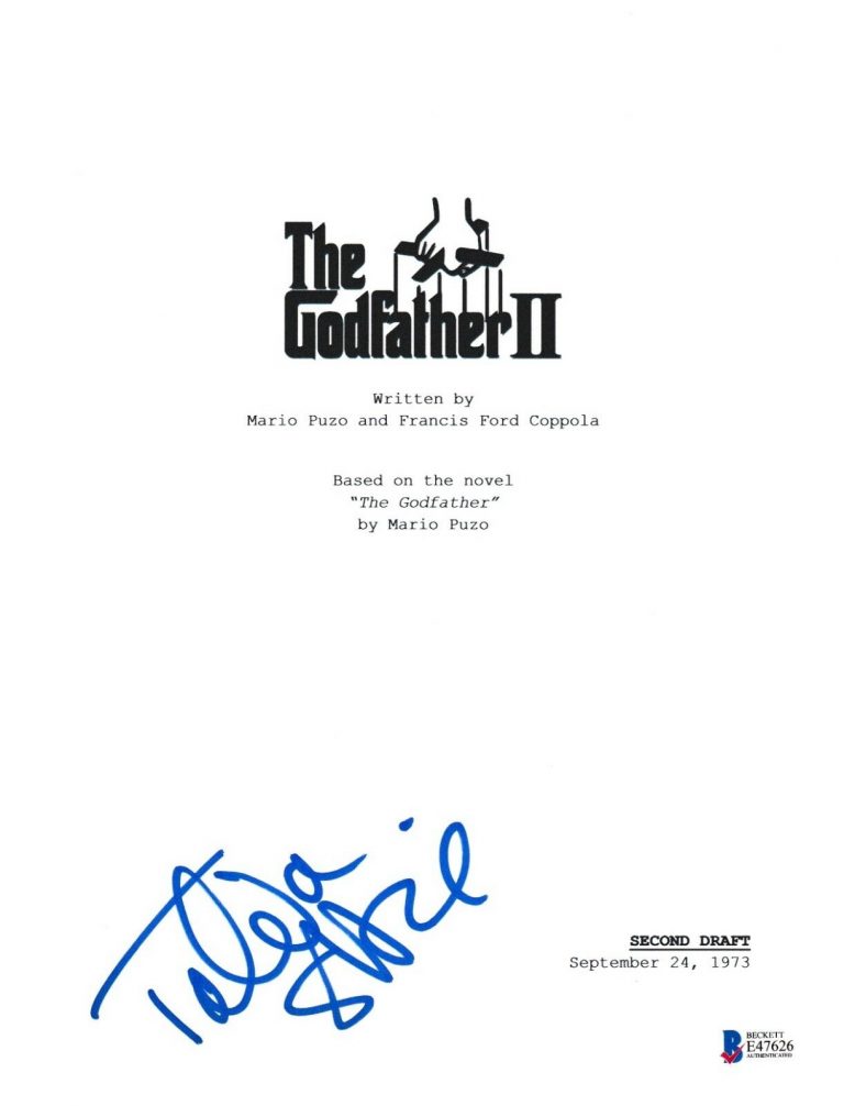 TALIA SHIRE SIGNED THE GODFATHER II SCRIPT BECKETT BAS AUTOGRAPH AUTO COA  COLLECTIBLE MEMORABILIA