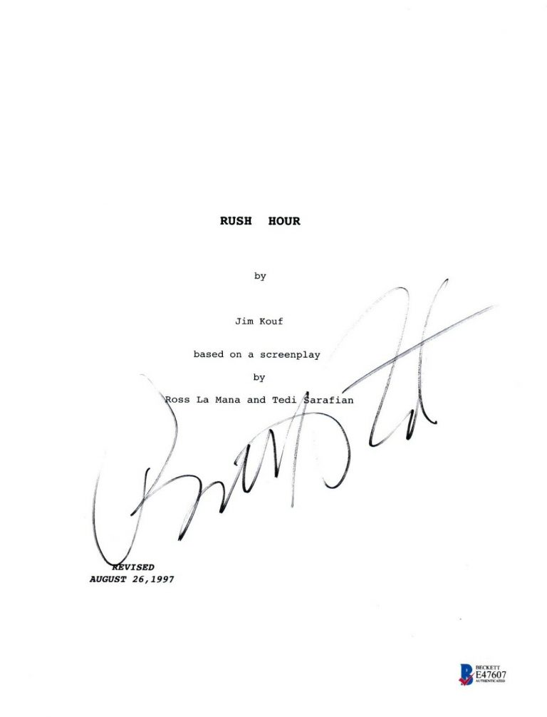 BRETT RATNER SIGNED RUSH HOUR SCRIPT BECKETT BAS AUTOGRAPH AUTO COA  COLLECTIBLE MEMORABILIA
