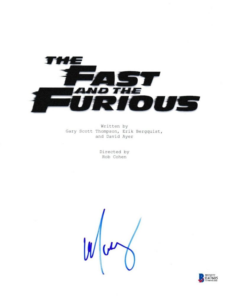 MICHELLE RODRIGUEZ SIGNED FAST AND FURIOUS SCRIPT BECKETT BAS AUTOGRAPH AUTO COA  COLLECTIBLE MEMORABILIA