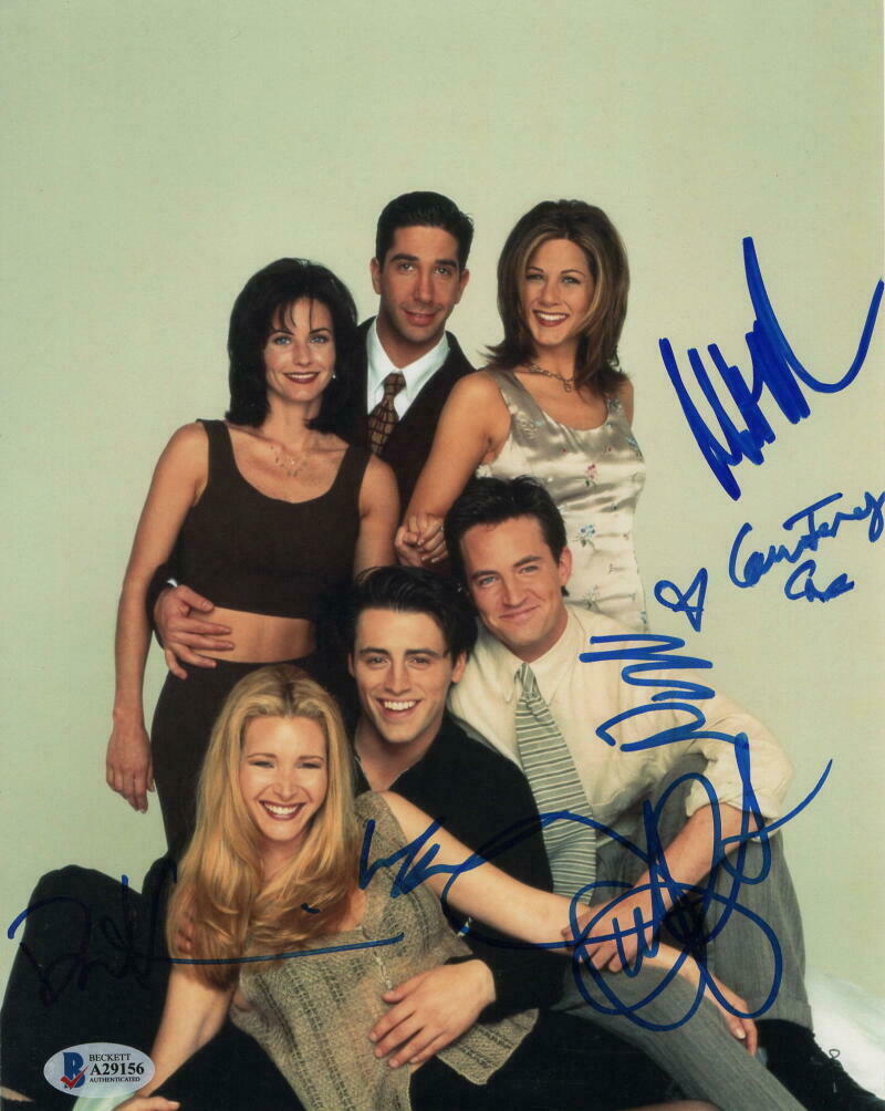 FRIENDS FULL CAST SIGNED AUTOGRAPH 8X10 PHOTO - COURTNEY COX, JENNIFER ...