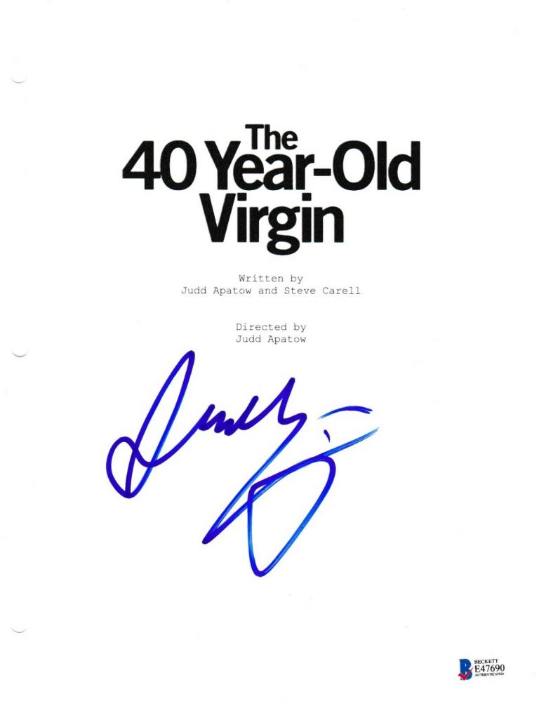 JUDD APATOW SIGNED 40 YEAR OLD VIRGIN MOVIE SCRIPT BECKETT BAS AUTOGRAPH AUTO  COLLECTIBLE MEMORABILIA