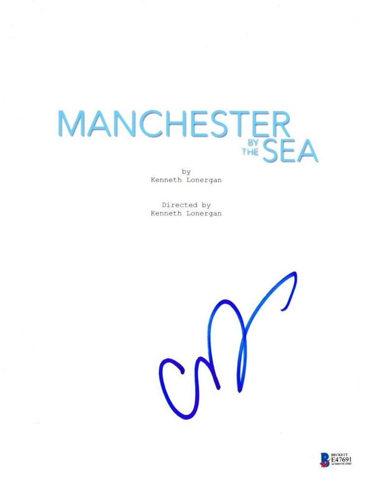 CASEY AFFLECK SIGNED MANCHESTER BY THE SEA SCRIPT BECKETT BAS AUTOGRAPH AUTO  COLLECTIBLE MEMORABILIA
