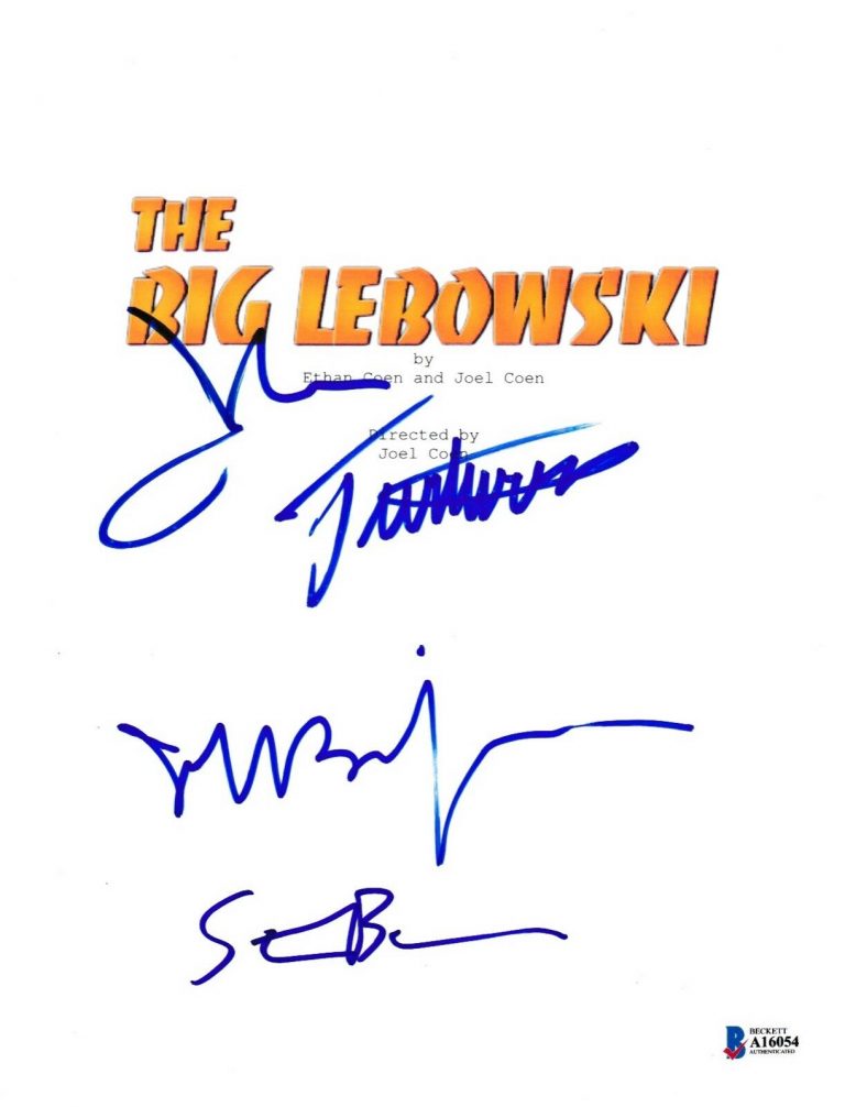 CAST SIGNED BIG LEBOWSKI SCRIPT BECKETT BAS AUTOGRAPH AUTO COA JEFF BRIDGES  COLLECTIBLE MEMORABILIA