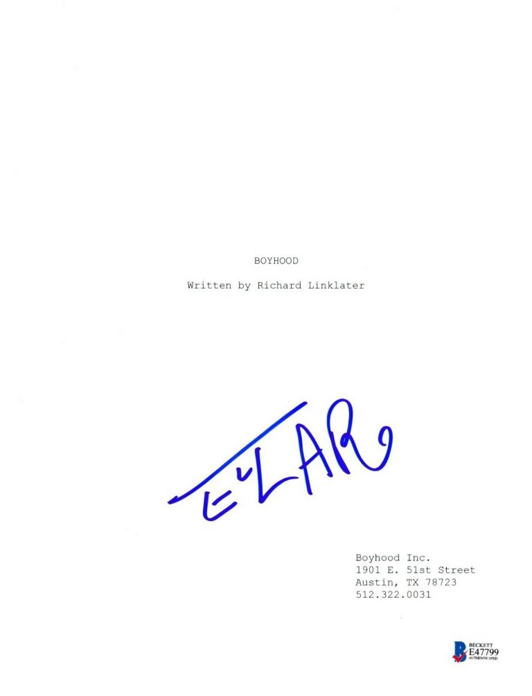ELLAR COLTRANE SIGNED BOYHOOD SCRIPT BECKETT BAS AUTOGRAPH AUTO  COLLECTIBLE MEMORABILIA