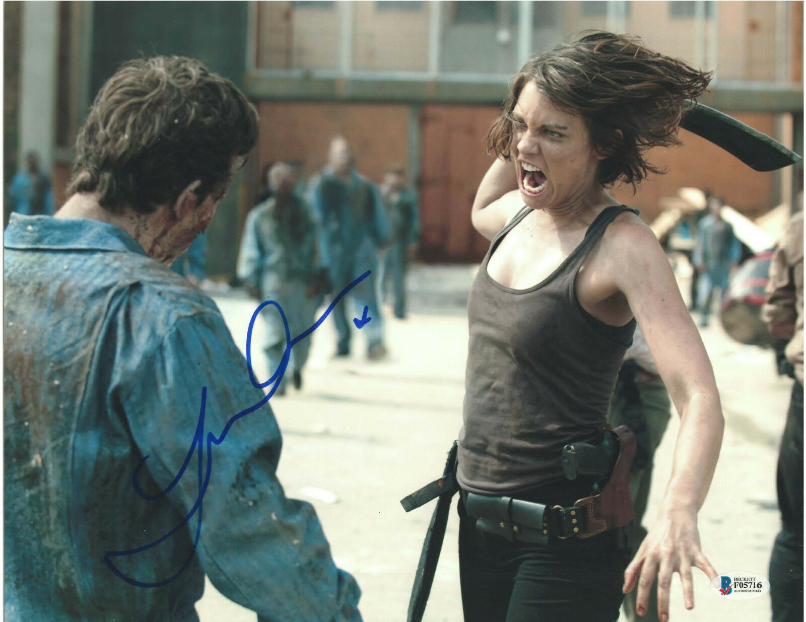Lauren Cohan Signed 11x14 Photo Walking Dead Beckett Bas Autograph Auto D Collectible 7914