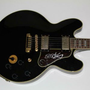 BB KING SIGNED AUTOGRAPH GIBSON EPIPHONE LUCILLE EBONY SIGNATURE EDITION GUITAR Collectible Memorabilia