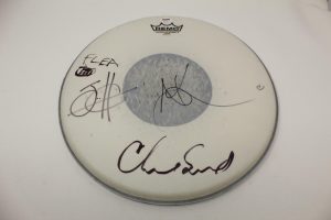 RED HOT CHILI PEPPERS COMPLETE BAND SIGNED AUTOGRAPH DRUMHEAD FRUSCIANTE +3 PSA  COLLECTIBLE MEMORABILIA