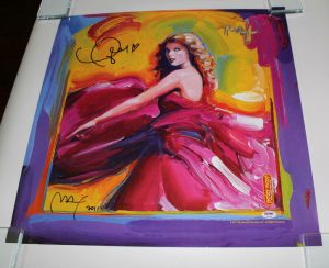 PETER MAX & TAYLOR SWIFT SIGNED AUTOGRAPH LIMITED EDITION TAYLOR SWIFT PRINT PSA  COLLECTIBLE MEMORABILIA