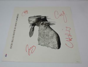 COLDPLAY BAND SIGNED AUTOGRAPH LE HAND NUMBERED 12×12 POSTER – CHRIS MARTIN PSA  COLLECTIBLE MEMORABILIA