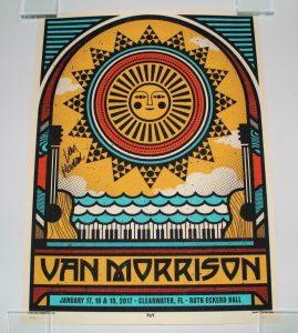 VAN MORRISON SIGNED AUTOGRAPH CONCERT TOUR POSTER – CLEARWATER FL MOONDANCE  COLLECTIBLE MEMORABILIA