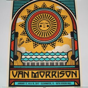 VAN MORRISON SIGNED AUTOGRAPH CONCERT TOUR POSTER - CLEARWATER FL MOONDANCE Collectible Memorabilia