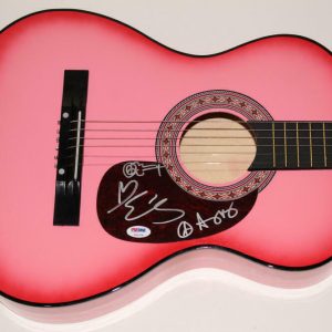 AMY RAY & EMILY SAILERS SIGNED AUTOGRAPH PINK ACOUSTIC GUITAR - INDIGO GIRLS PSA Collectible Memorabilia