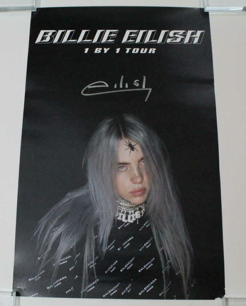 BILLIE EILISH SIGNED AUTOGRAPH 1 BY 1 TOUR CONCERT POSTER - VERY RARE ...