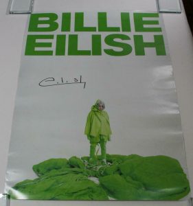 BILLIE EILISH SIGNED AUTOGRAPH CONCERT POSTER WHEN WE FALL ASLEEP WHERE DO WE GO  COLLECTIBLE MEMORABILIA