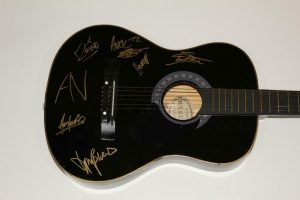 AWOLNATION FULL BAND (X5) SIGNED AUTOGRAPH ACOUSTIC GUITAR – MEGALITHIC SYMPHONY  COLLECTIBLE MEMORABILIA