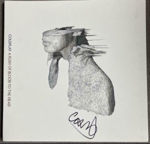 CHRIS MARTIN SIGNED AUTOGRAPH VINYL ALBUM – COLDPLAY A RUSH OF BLOOD TO THE HEAD  COLLECTIBLE MEMORABILIA