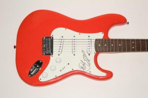 DAN + SHAY SIGNED AUTOGRAPH FENDER BRAND ELECTRIC GUITAR – AND OBSESSED TEQUILA  COLLECTIBLE MEMORABILIA