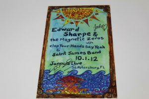 EDWARD SHARPE AND THE MAGNETIC ZEROES SIGNED AUTOGRAPH CONCERT POSTER – 10/1/12  COLLECTIBLE MEMORABILIA