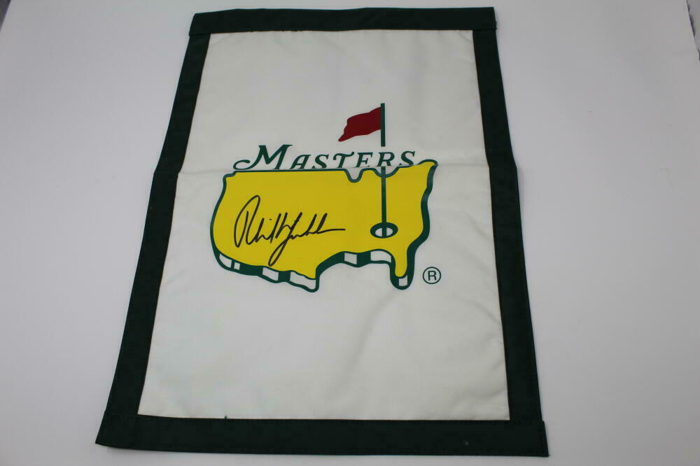PHIL MICKELSON SIGNED AUTOGRAPH MASTERS GARDEN FLAG - GOLF, MASTERS ...