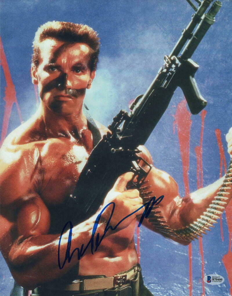 Arnold Schwarzenegger Signed Autograph 11x14 Photo The Terminator Beckett F Collectible 5303