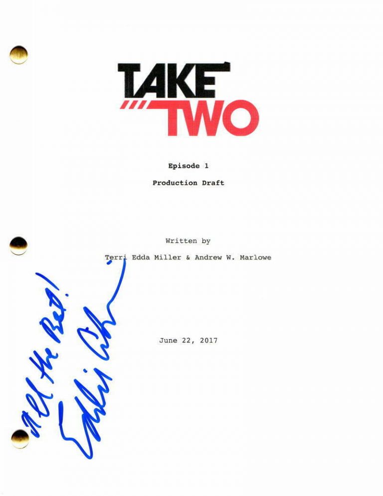 EDDIE CIBRIAN SIGNED AUTOGRAPH – TAKE TWO FULL PILOT SCRIPT – STUD, LEANN RIMES  COLLECTIBLE MEMORABILIA
