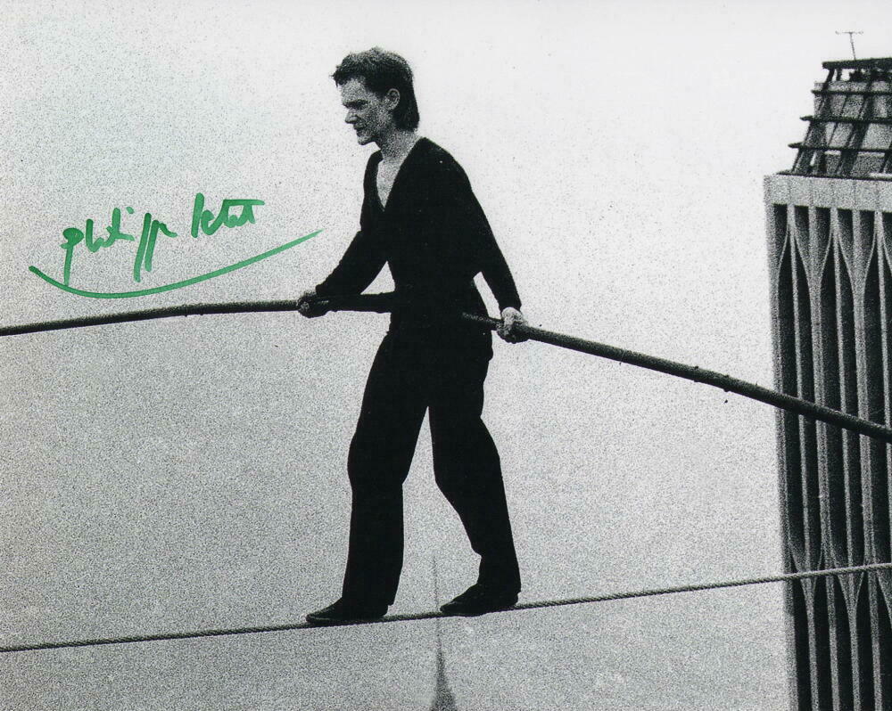 PHILIPPE PETIT SIGNED AUTOGRAPH 8X10 PHOTO - WORLD TRADE CENTER, THE