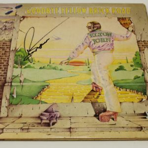 BERNIE TAUPIN SIGNED AUTOGRAPH ALBUM VINYL RECORD - GOODBYE YELLOW BRICK ROAD Collectible Memorabilia