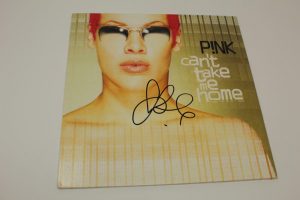 PINK P!NK SIGNED AUTOGRAPH ALBUM VINYL RECORD – CAN’T TAKE ME HOME, SEXY SINGER  COLLECTIBLE MEMORABILIA