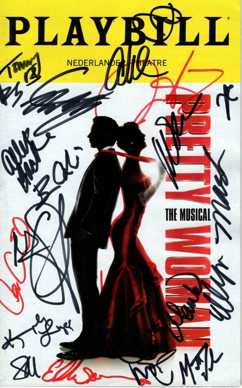 PRETTY WOMAN Signed CAST Playbill w/ Hologram COA Collectible Memorabilia