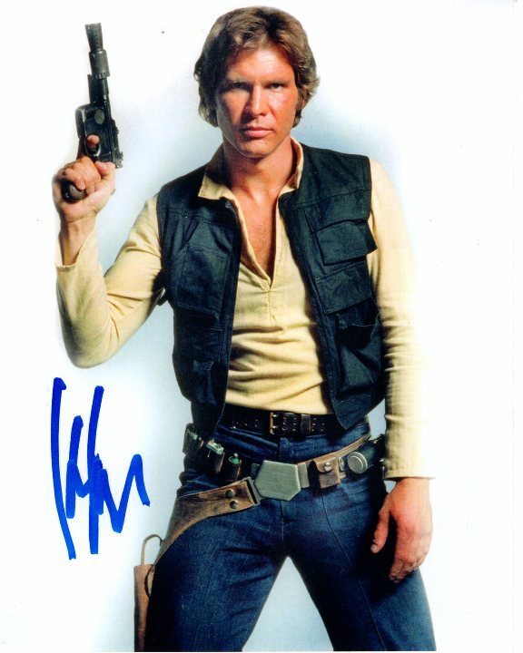 HARRISON FORD Signed STAR WARS HAN SOLO Photo w/ Hologram COA Collectible Memorabilia