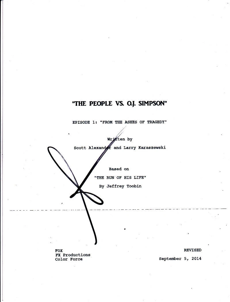 SARAH PAULSON SIGNED THE PEOPLE VS O.J. SIMPSON AMERICAN CRIME STORY SCRIPT EP 1 Collectible Memorabilia