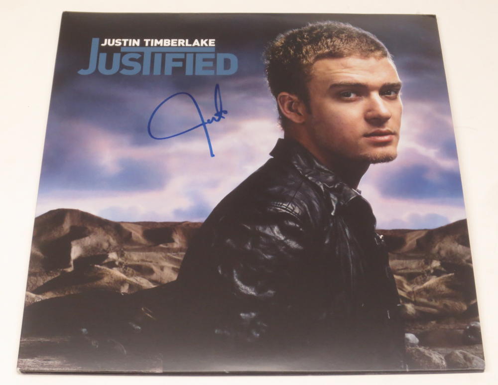 JUSTIN TIMBERLAKE SIGNED JUSTIFIED VINYL ALBUM LP AUTHENTIC AUTOGRAPH NSYNC COA Collectible Memorabilia
