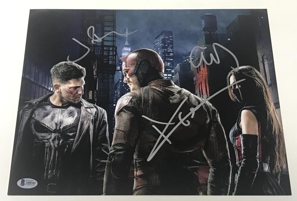 CHARLIE COX JON BERNTHAL ELODIE YUNG DAREDEVIL SIGNED 11X14 PHOTO AUTOGRAPH BAS Collectible Memorabilia