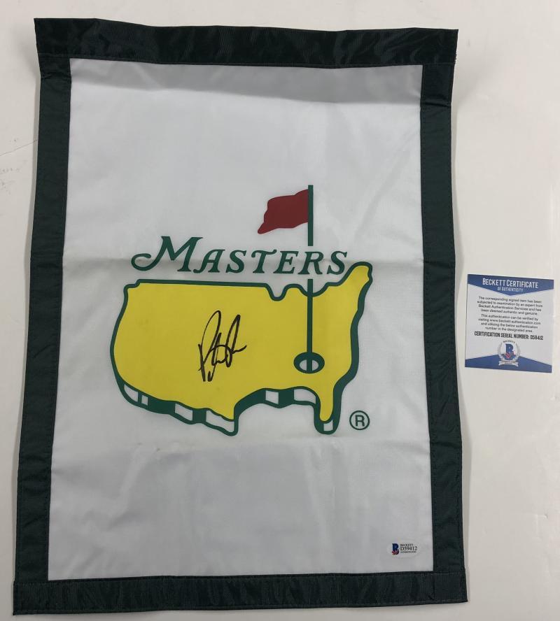 PATRICK REED SIGNED 2018 MASTERS FLAG AUTHENTIC AUTOGRAPH PROOF BECKETT COA A Collectible Memorabilia