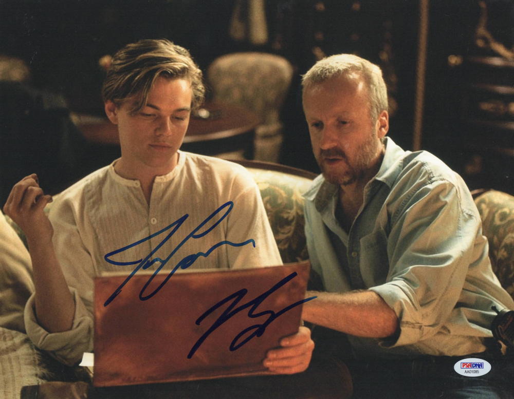 LEONARDO DICAPRIO JAMES CAMERON SIGNED 11X14 PHOTO AUTOGRAPH TITANIC PSA LOA Collectible Memorabilia